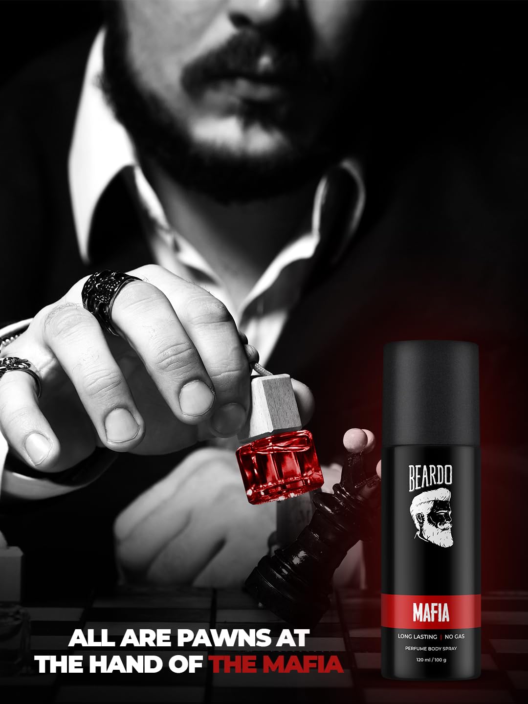 Beardo Mafia Perfume No Gas Body Spray 120ml 4.0 Fl.oz. | Best Gift For Brother | Long Lasting Fragrance