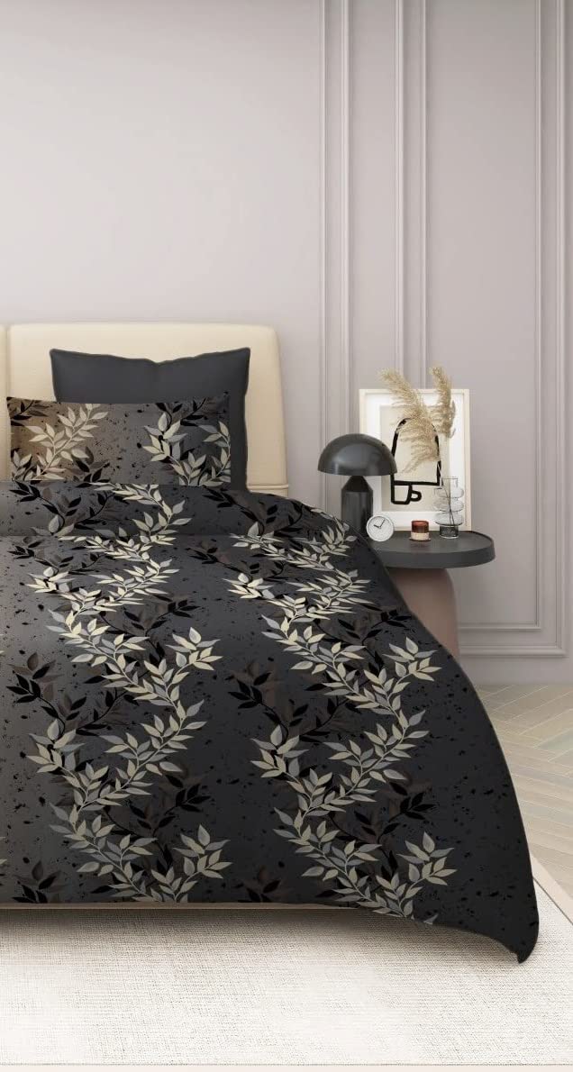 1 King Size Elastic Fitted Bedsheet With 2 Pillow Cover & Comforter - 90 x 100 Inches, Cocoa Brown | Ideal For Hotel, Guest House, Home Bedsheet
