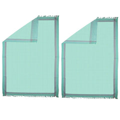 Athom Trendz Living Light Weight Cotton Premium Waffle Border Bath Towel 480 Gsm | Pack Of 2 (Green)