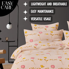 Microfiber Double Bedsheet King Size With 2 Large Size Pillow Covers | Size 108x108+9 Inches, Rose Pink | Perfect For Daily Use, All-Season Use Or Gifting Bedsheet