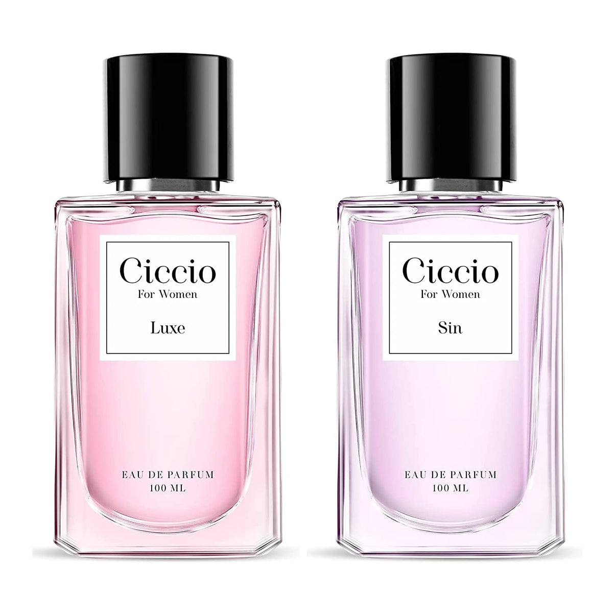 Ciccio Luxe + Sin Eau De Parfum For Women 100ml 3.4 Fl.oz. Each Combo Pack Of 2 | Long Lasting Luxury Fragrance