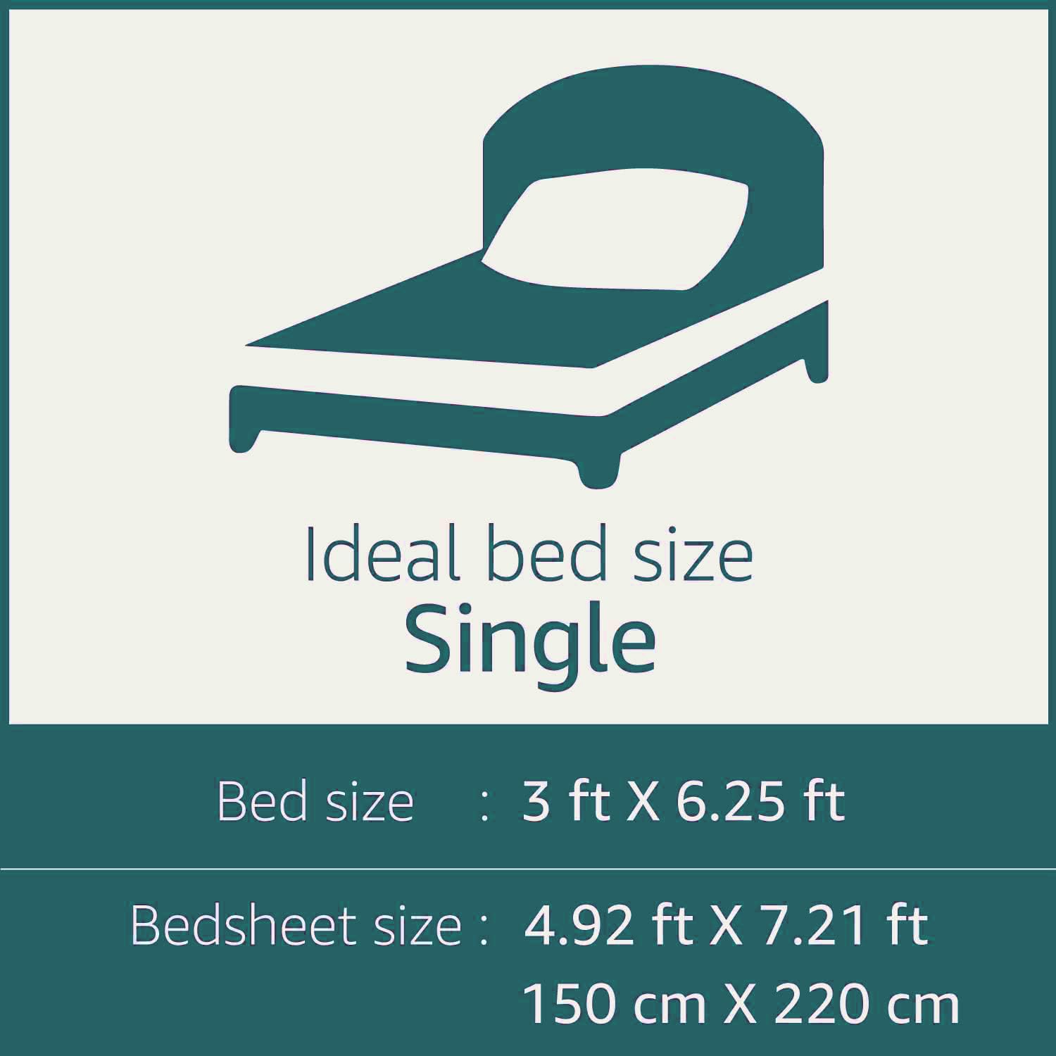 Print Cotton 1 Single Bedsheet With 1 Pillow Cover - 60 X 90 Inches, Yellow & Brown | Soft & Breathable Fabric, Skin-Friendly Bed Sheet For All Seasons