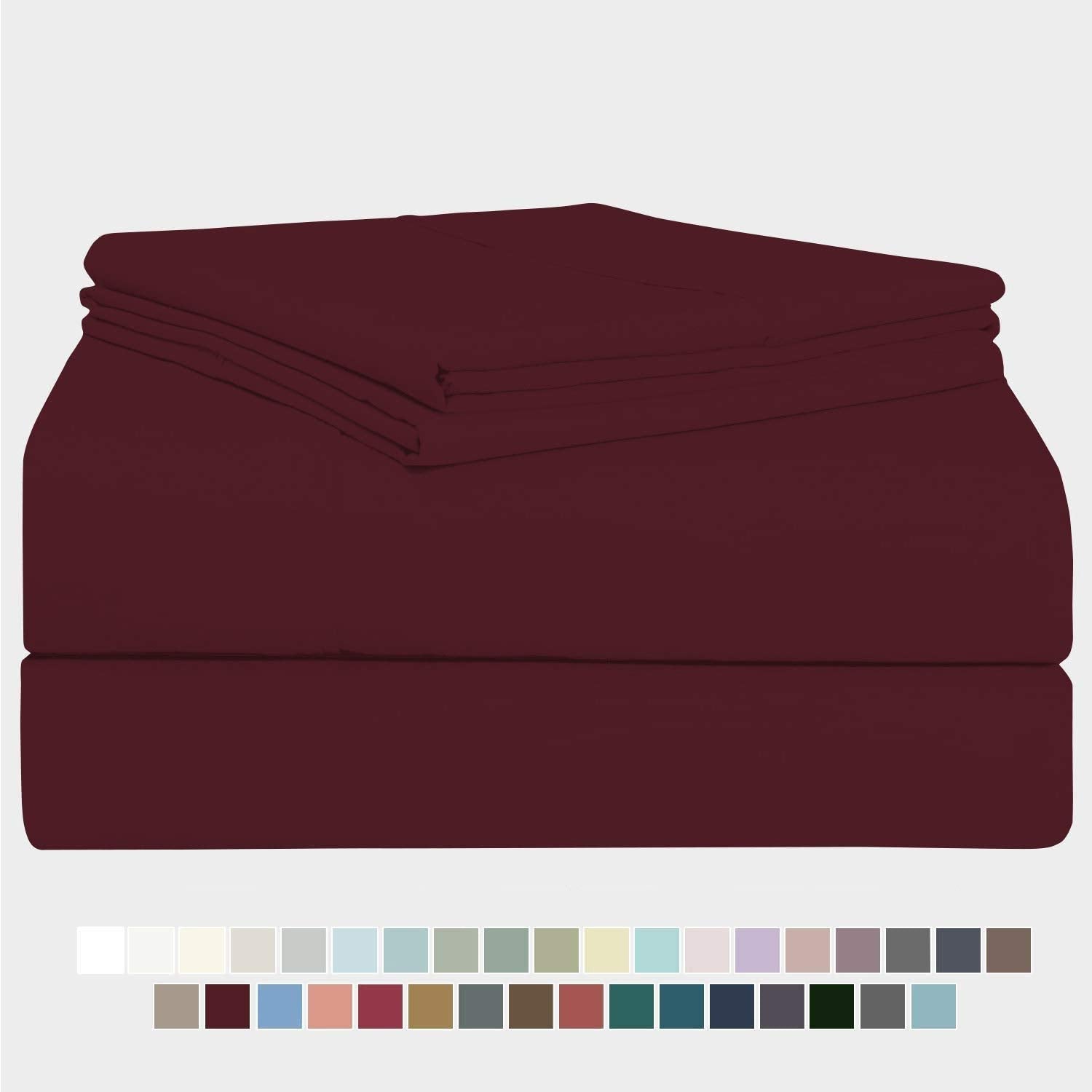 Microfiber Bedsheet With 1 Pillow Cover - Size 60 X 90 Inches, Wine | 300 Thread Count - Smooth, Breathable, Comfortable Single Bedsheet