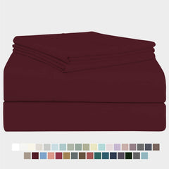 Microfiber Bedsheet With 1 Pillow Cover - Size 60 X 90 Inches, Wine | 300 Thread Count - Smooth, Breathable, Comfortable Single Bedsheet