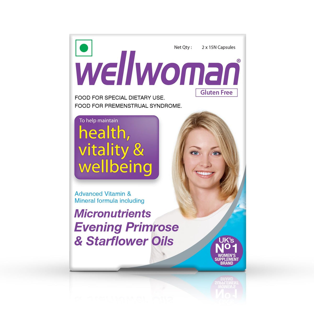 Wellwoman Multivitamin Capsules With Evening Primrose Oil, Immunity, Helps Reduce Pms , Pcos Symptoms | Vegetarian 30 Capsules , 50gm 0.1lbs