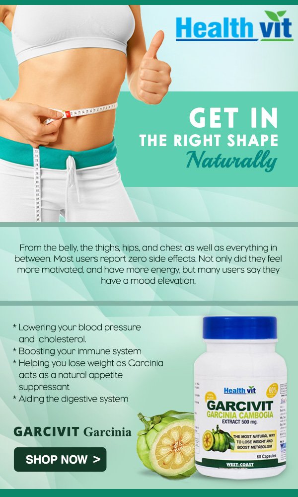 Healthvit Garcinia Cambogia Capsules Natural Weight Loss Supplement, 500mg Extract, Supports Metabolism & Energy, Supports Appetite Control, Reduce Fat Storage | 60 Capsules 100gm 0.2lbs