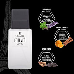 Oscar Forever Paris Black | Long Lasting Perfume For Men | Woody Aromatic Fragrance| Notes Of Amber, White Musk | 100ml 3.4 Fl.oz. | Original Forever Paris Perfume