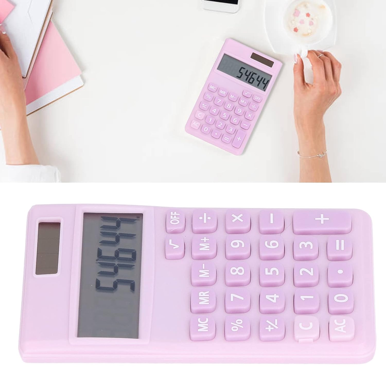 Small Calculator, Calculators For Office For Business Big Button Design For Home (Pale Pinkish ) | Calculator 8 Digit LCD Display, Large Key Design