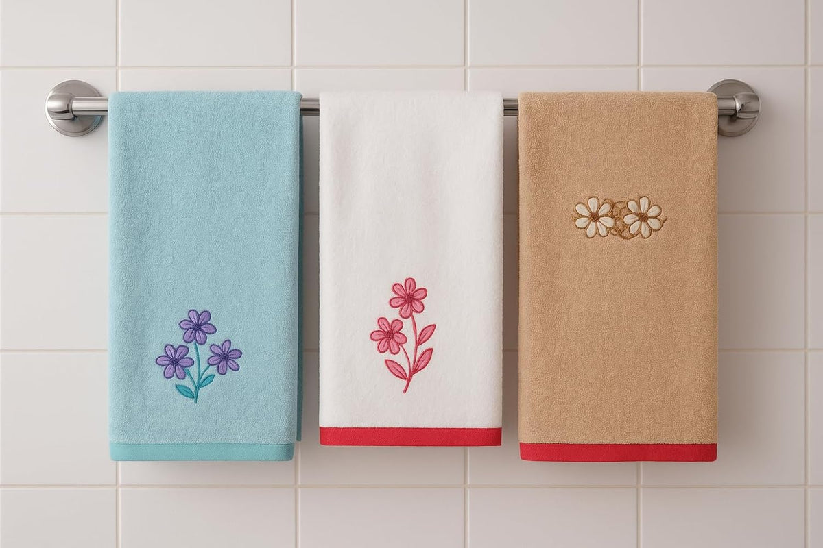 Ivaza Bamboo Face Towel 600 Gsm | Embroidery Boutique Ultra-Soft & Highly Absorbent Reusable Bamboo Fiber Cloths (Multicolor) - 4 Pcs