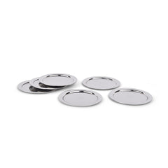 Stainless Steel Polka Flower Tumbler Coaster 6 Pcs Set | Coasters For Tumbler - Kitchen Dining Serving & Desk Coaster