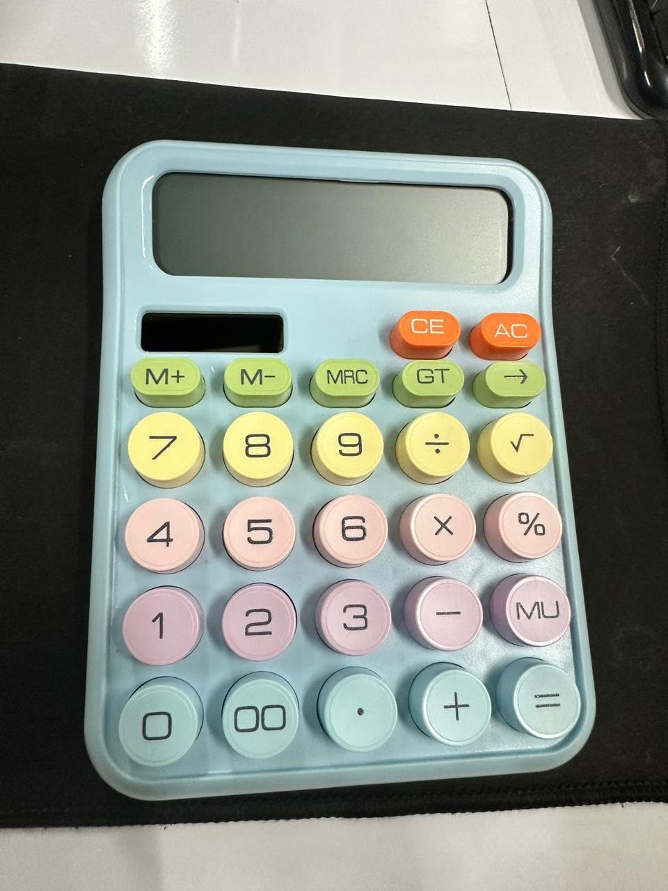 Nilzone Mechanical Switch Calculator Cute 12 Digit Large LCD Display And Buttons, Calculator With Large LCD Display Great For Everyday Life And Basic Office Work (Calculator)