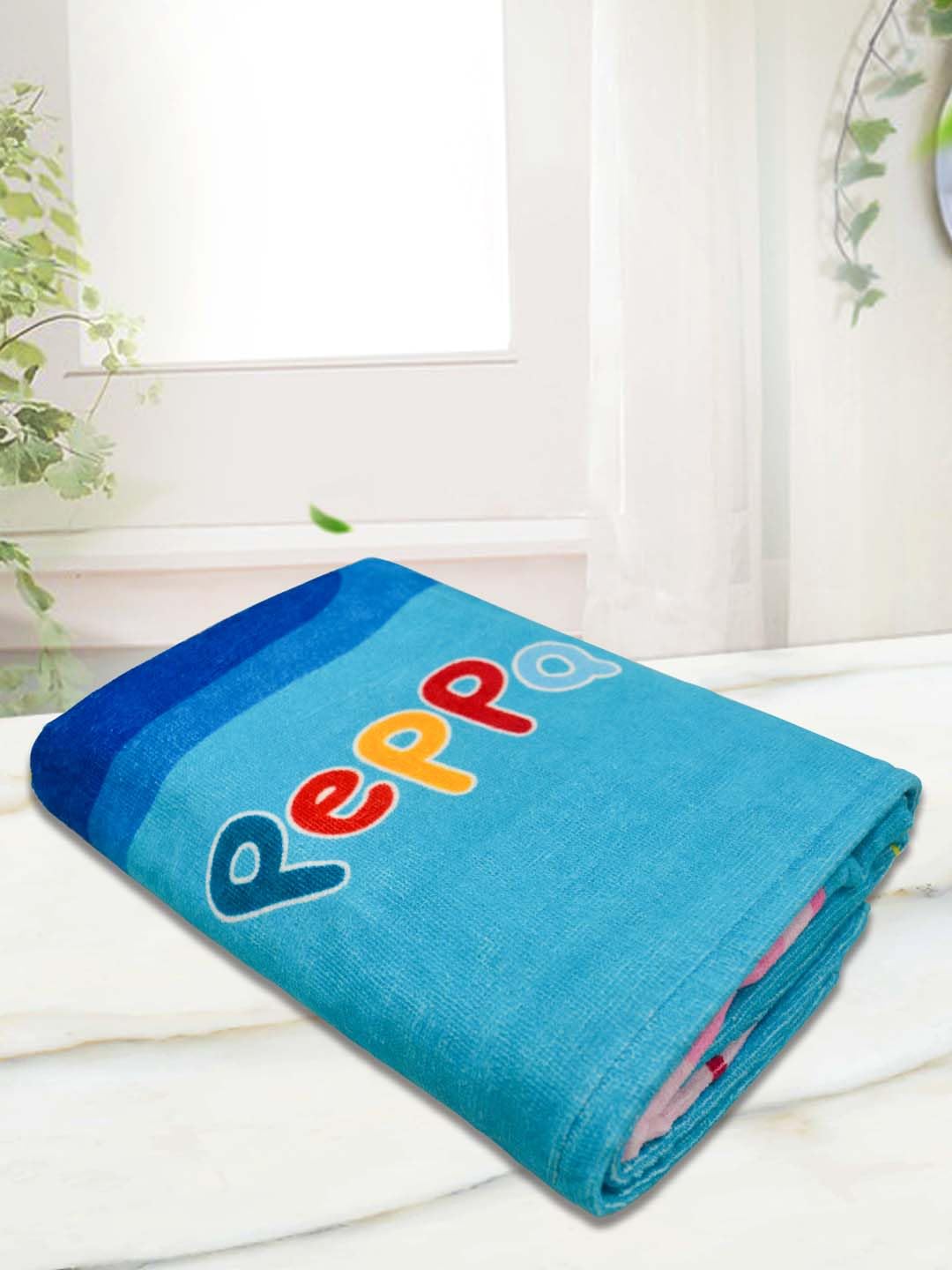 Athom Living Peppa Pig Rainbow Kids Cotton Bath Towel 350 Gsm | Super Soft, Quick Dry, Highly Absorbent, Lightweight & Durable Towel For Boys & Girls