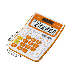 Casio Mj-12vcb-rg 300 Steps Check & Correct Colourful Desktop Calculator (Orange) | 12 Digits, 2-way Powered | Show Numbers In Million & Billion