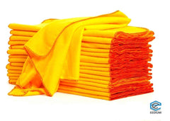 G 1 Large Super Soft Flannel Duster Cloth Mop Pocha For Cleaning Home, Kitchen, Car Mirror | Yellow Color (Pack Of 4)