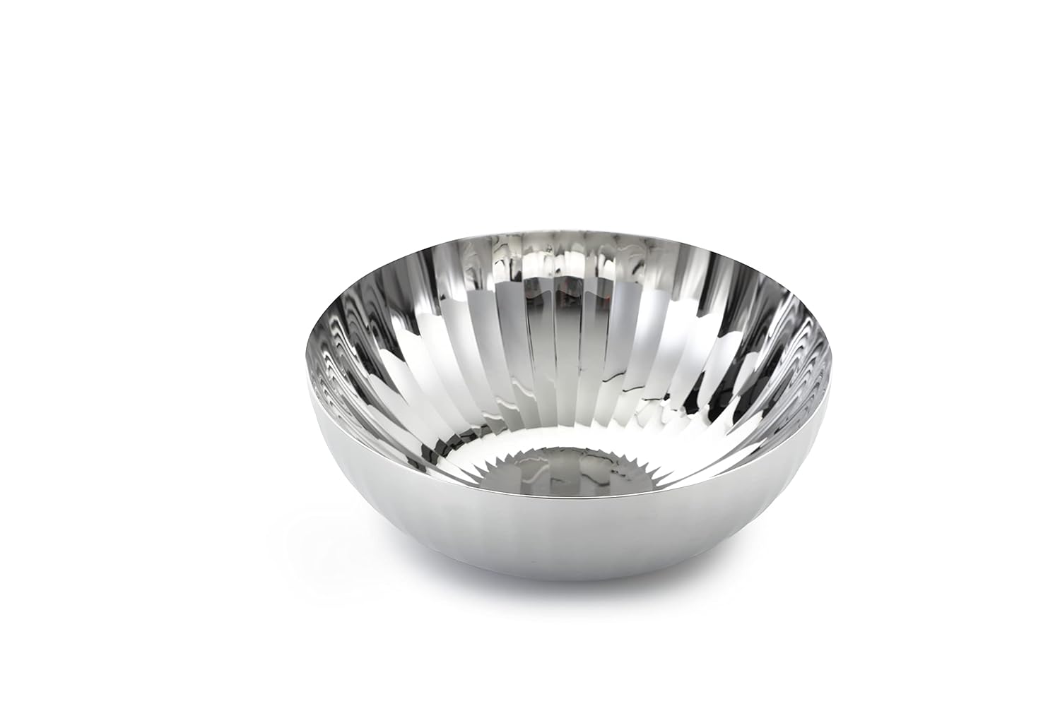 Silver Stainless Steel Katori Set Of 6 - Ribbed Pattern | Luxury Gift Collection, Mirror Finish - Premium Dahi Bhalla Bowls Wati | Serveware, Dinnerware & Tableware - Rhythm Garden Series