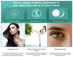 A D Food & Herbs Organic Amla Powder Indian Gooseberry Powder, Embica Officinalis, With Vitamin C And Antioxidants | 500gm 1.1lbs