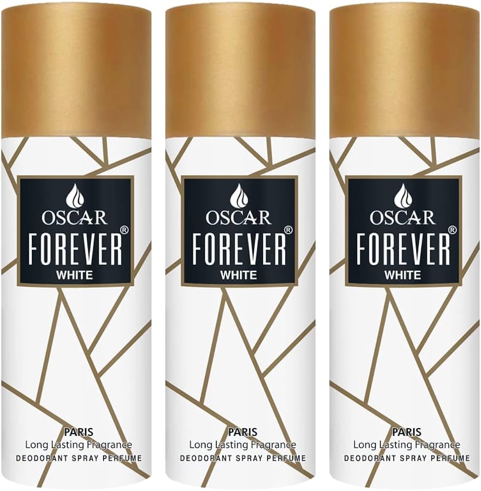 Oscar Forever White Deodorant Spray Perfume | Long Lasting Aromatic Spicy Fragrance | Everyday Body Deodorant Spray | Skin Friendly Deodrant Spray Perfume For Men | 150ml 5 Fl.oz. Each X3