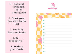 A5 Notes/To Do List Notepad, Beautiful Checklist Pad, Tear-Off Sheets (Doing My Best) Pack Of 1