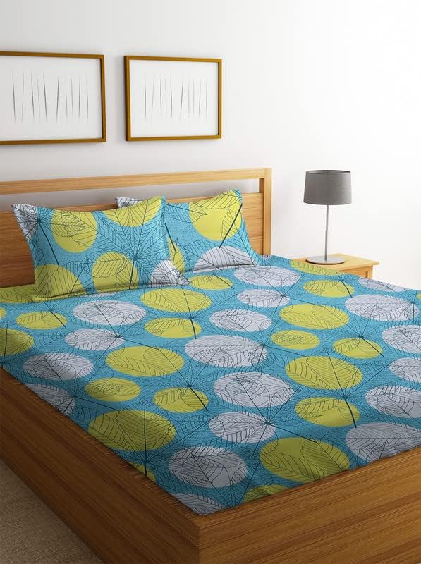 Microfiber Double Bedsheet With 2 Pillow Covers - 85 X 86 Inches, Sky Blue | Normal Hand Wash Or Machine Wash | 144 Thread Count