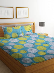 Premium 1 Double Bedsheet With 2 Matching Pillow Covers - 90 X 90 Inches, Sky Blue | 160 Thread Count Super Soft Microfiber Breathable & Wrinkle Free - 3 Pcs Set