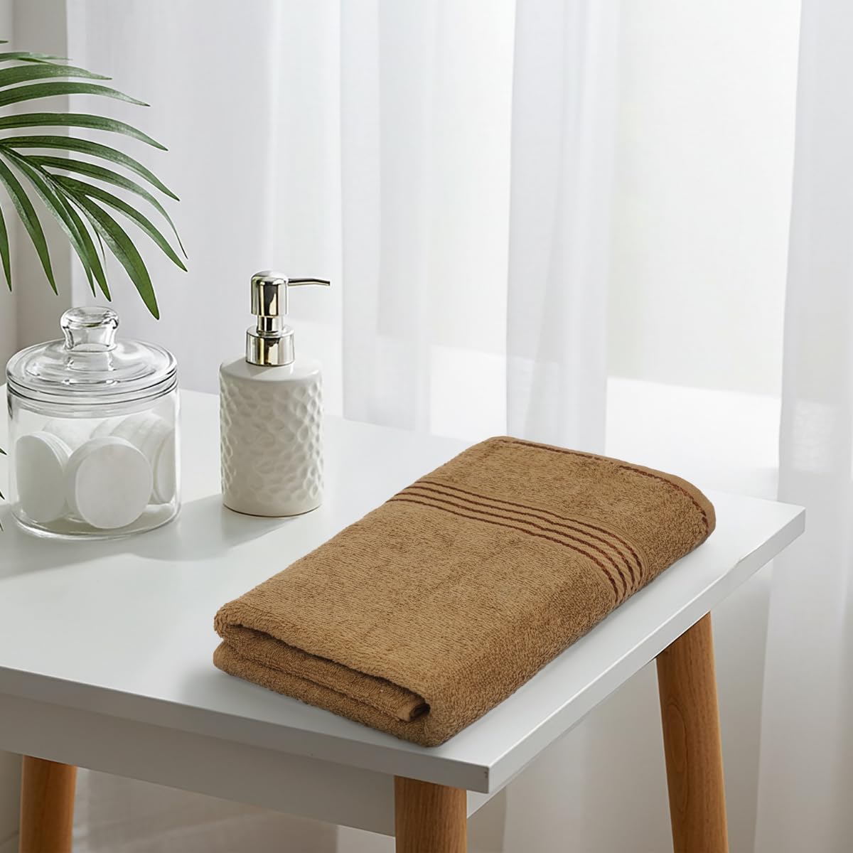 Liberty Towels Medium Size Bath Towel 450 Gsm | Soft, Quick Dry, Super Absorbent Turkish Towel For Bathroom, Gym & Travel (Brown)