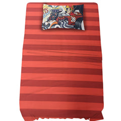100% Cotton Kids Bedsheet For Single Bed With 1 Pillow Cover - 57 X 88 Inches, Red | Durable & Wrinkle Free - All Season Bedding