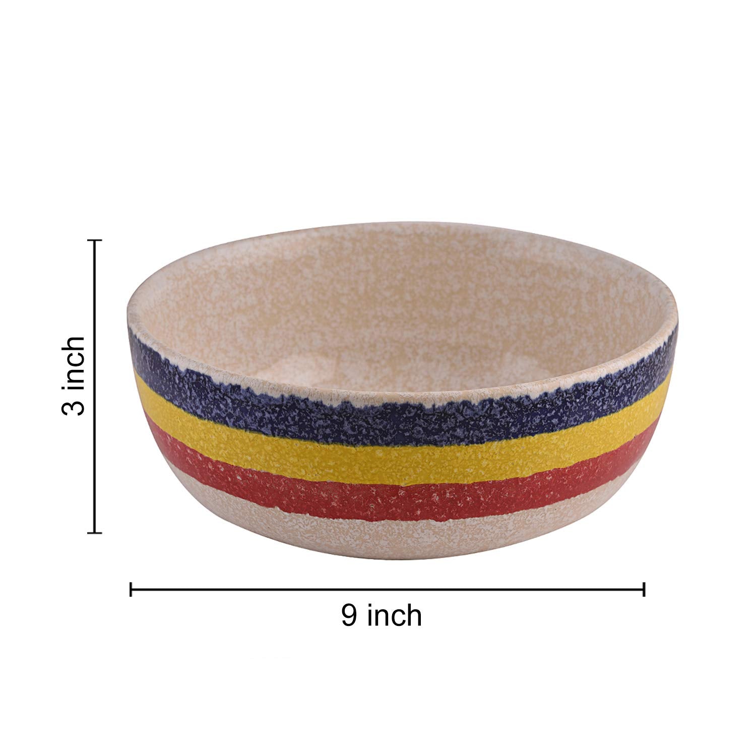 Ceramic Stoneware Serving Bowl - 1.7 Liters, Multicolor | Dinner Serving Bowl - Wonderful Serveware Katora