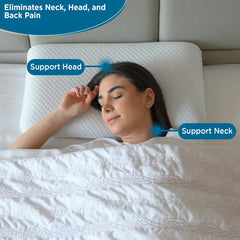 Cervical Memory Foam Pillow, Best For Neck & Shoulder Pain, Standard Size - 24 L X 14.5 W X 4.5 H Inch | For Back, Stomach, Side Sleepers With Washable Cover, Comfortable - Pack Of 3