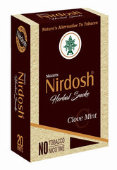 Herbal Cigarette Rolled In 100% Organic Natural Paper & Made With Herbal Ingredients - Pack Of 6X 20 Cigarettes | Clove Mint Flavored Tobacco Free & Nicotine Free Herbal Smoke