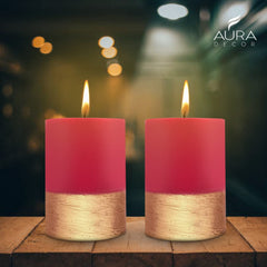 ROSE GOLD FINISH FRAGRANCE CANDLES | BURNING TIME 60 HOURS | GIFT BOX SET OF 2