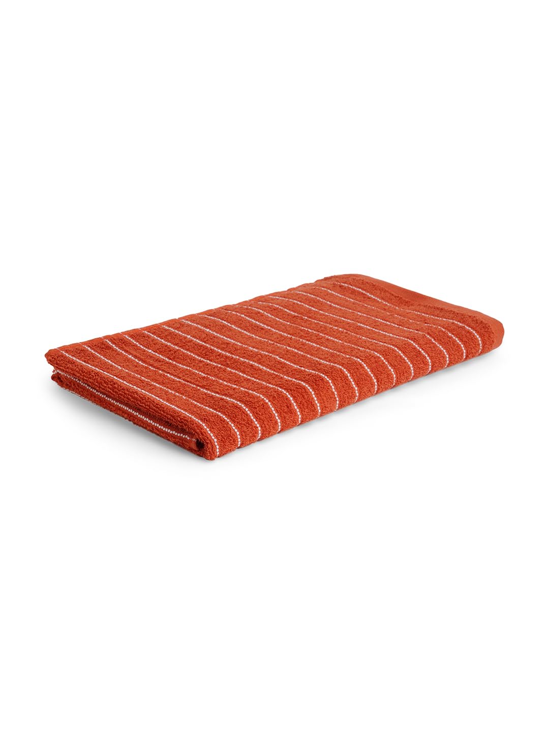 Welspun 100% Cotton Large 250 Gsm Dobby Solid 2-In-1 Bath Towel (Rust)