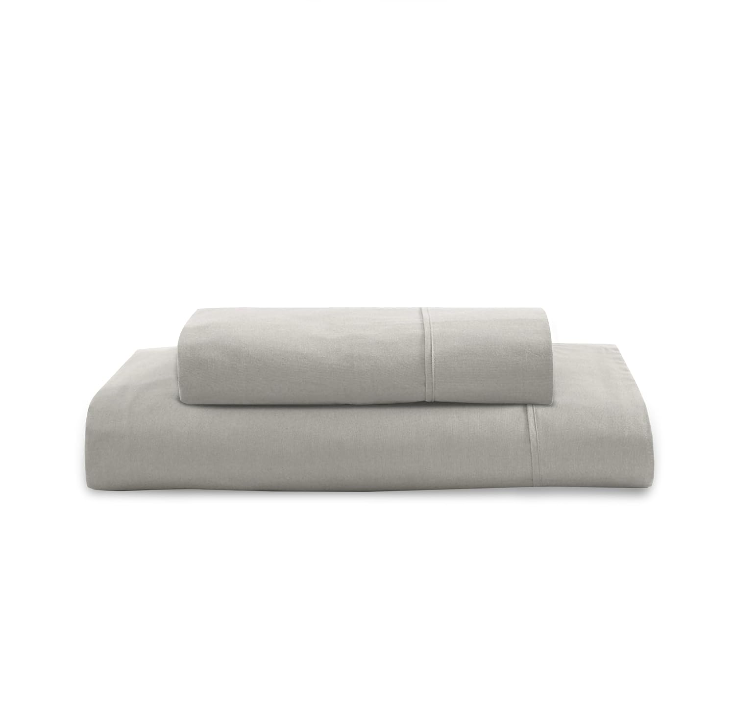 Breathable Cotton Flat Bedsheets With Pillow Cover - 60 X 90 Inches, Silver | Looking For Everyday Bedding | Softness Every Night | 144 Thread Count