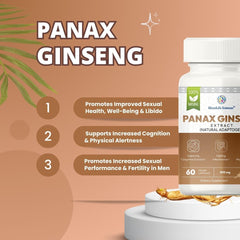Panax Ginseng Korean Ginseng Energy Booster, Enhance Energy Levels, Boost Cognitive Function & Support Overall Vitality | 60 Capsule 100gm 0.2lbs