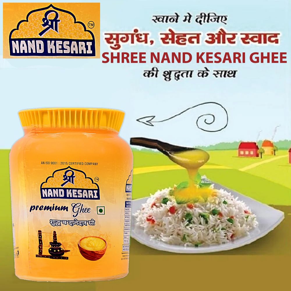 100% Natural Cow'S Ghee By Shri Nand Keshri | Good Source Of Healthy & Pure Ghee Perect For Baking | 4 Litre (1 Litr * 4) 135.2 Ounce | Box Pack