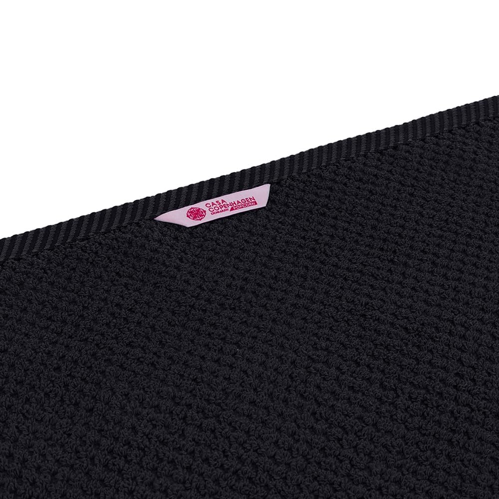 Casa Copenhagen Egyptian Cotton Waffle Large Size Bath Towel 500 Gsm (Black)