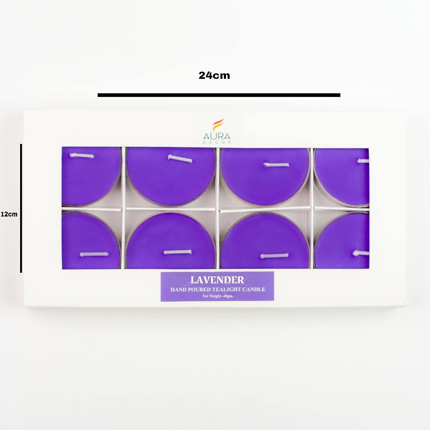 CANDLE BIG LAVENDER FRAGRANCE TEALIGHT | BURNING TIME 9 HOURS PACK OF 8 CANDLES