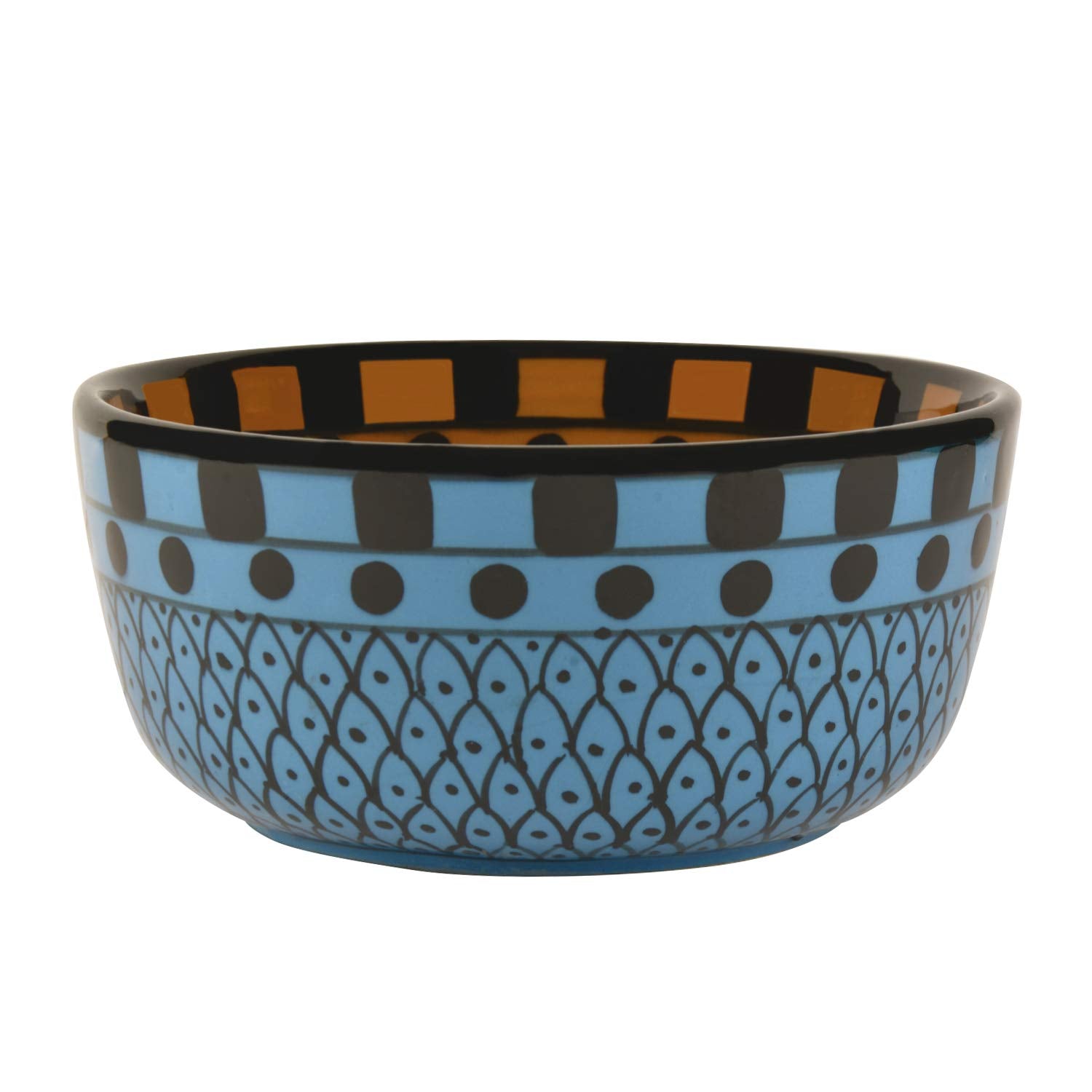 Hand Painted Ceramic Serving Bowl - 800ml, Blue | Salad Bowl - Ceramic Vegetable Serving Bowl - Beautiful Katora