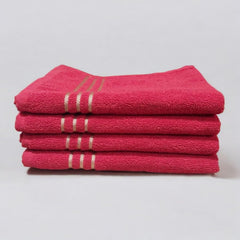 100% Cotton Hand Towel 800 Gsm | Ultra Absorbent & Anti-Bacterial Super Soft Gym & Workout Towels (Red) - 4 Piece