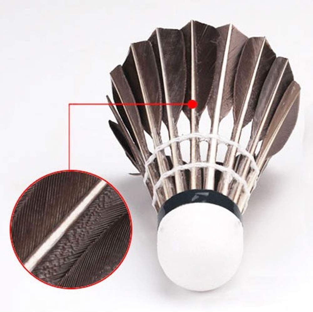 Zhenan Black Goose Feather Badminton Shuttlecocks With Great Stability And Durability | Hight Speed , Pack of 12