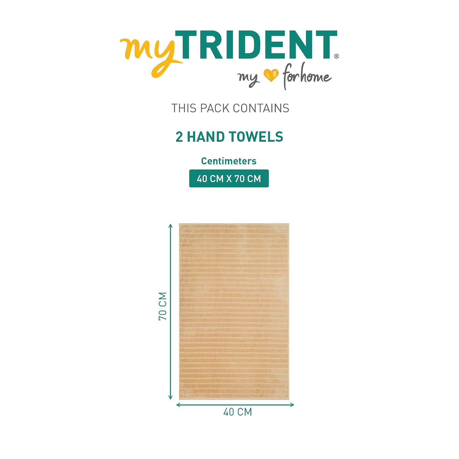 Mytrident Quick Dry 100% Cotton Hand Towel 400 Gsm (Beige) - 2 Pcs
