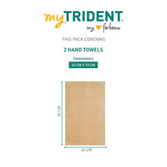 Mytrident Quick Dry 100% Cotton Hand Towel 400 Gsm (Beige) - 2 Pcs