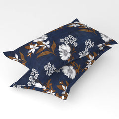 Double Bedsheet With 2 Pillow Covers - 88 X 90 Inches, Dark Blue | Light Weight & Breathable-Beautiful Design Bedsheet