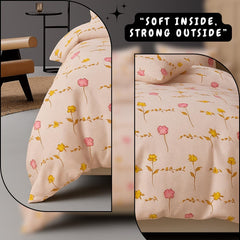 Microfiber Double Bedsheet King Size With 2 Large Size Pillow Covers | Size 108x108+9 Inches, Rose Pink | Perfect For Daily Use, All-Season Use Or Gifting Bedsheet
