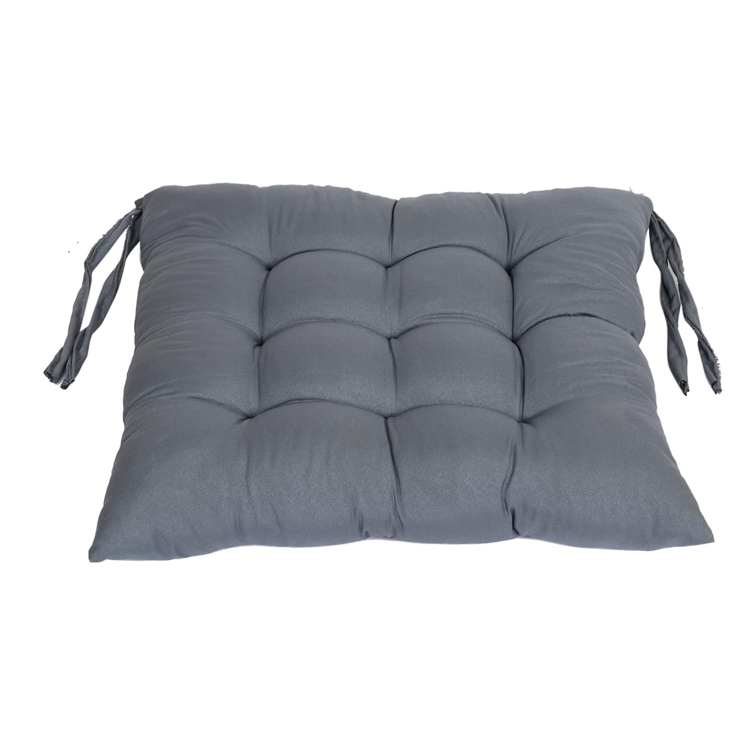 Long Chair Pad, Chair Back Rest Pillow, Rocking Chair Cushion, Grey Color | Glance Cotton Long Seat Cushion | Square Chair Pad For Meditation | Living Room, Versatile Use - Pack Of 2