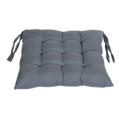 Long Chair Pad, Chair Back Rest Pillow, Rocking Chair Cushion, Grey Color | Glance Cotton Long Seat Cushion | Square Chair Pad For Meditation | Living Room, Versatile Use - Pack Of 2