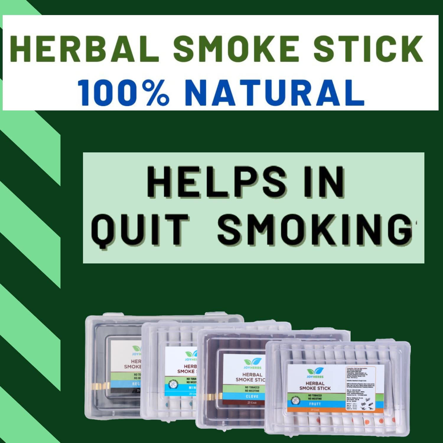 Ayurvedic Herbs Cigarette, Regular Herbal Flavour Pack Of 25 Sticks Of King Size | Cigarette Alternatives - Herbal Cigarettes No Tobacco & Non Nicotine