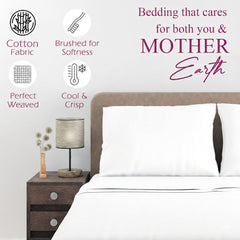 Cotton Flat Double Bedsheet For King Size With 2 Matching Pillow Cover (108 X 100 Inches, White) | Ideal For Hotel, Guest House, Bedroom | Naturally Comfortable Bedsheet