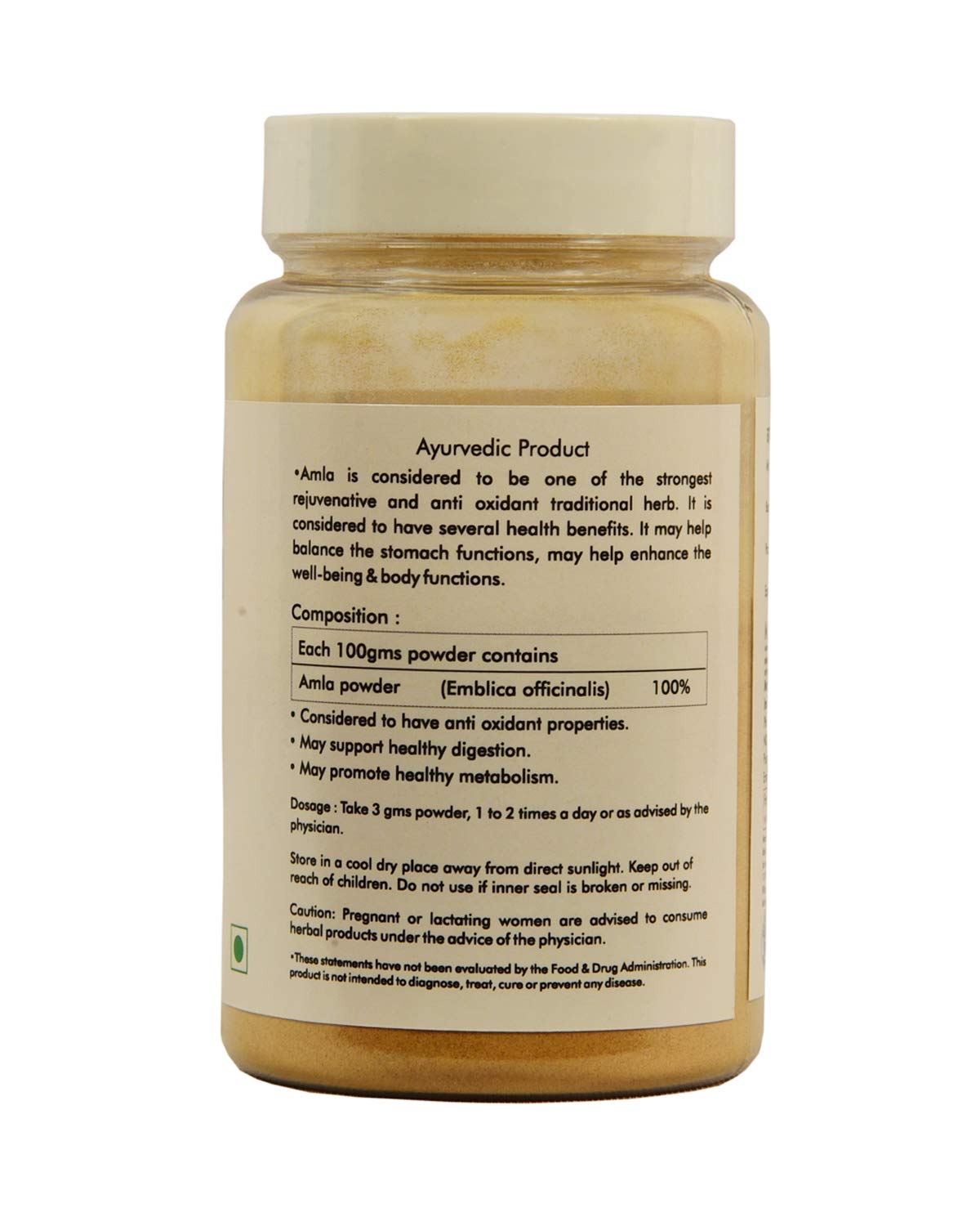 Indian Herbal Valley Amla Fruit Powder Emblica Officinalis, Immunity & Digestion Booster, Face, Skin & Hair Care | 100gm 0.2lbs, Each Pack Of 2