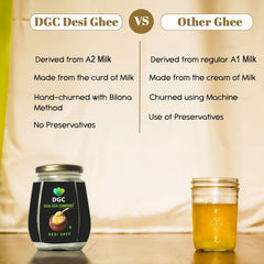 Natural A2 Desi Ghee By Desi Gur Company | Rich In Nutrients & Delicious Healthy Desi Ghee Good For Baking | 500ml (250ml * 2) 16.9 Ounce | Jar Pack