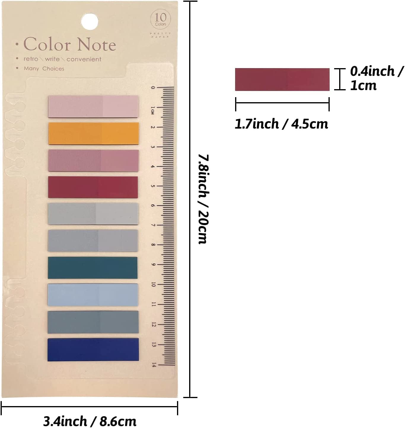 Sticky Tabs 200pcs Page Markers, Sticky Book Tabs, Book Markers, Pastel Marker Set - Blue